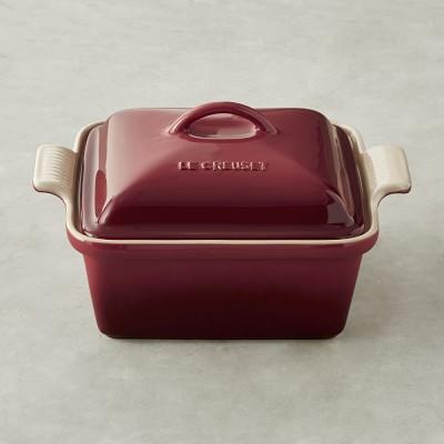 Le Creuset Heritage Stoneware Shallow Square Covered Baker, Lapis