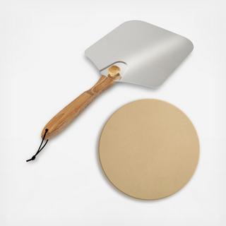 Traditional 2-Piece Pizza Stone & Pizza Peel Set