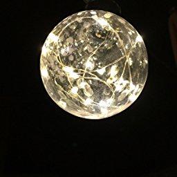 Strand of 10 Celestial Silver Wire LED Globe String Lights, 22 Feet, UL Listed, 15 LEDs per Bulb, 150 Total LEDs