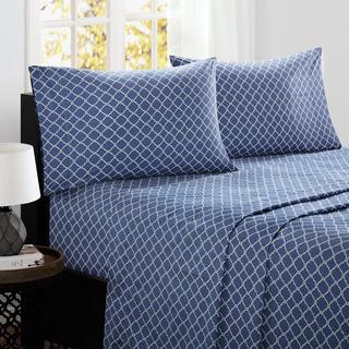 Fretwork 4-Piece Cotton Sheet Set