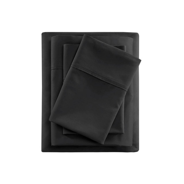 Beautyrest King 600 Thread Count 4pc Cooling Cotton Blend Sheet Set Black