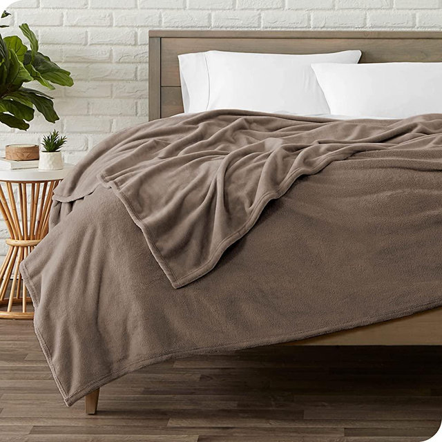 Bare Home Fleece Blanket - King Blanket - Taupe - Lightweight Blanket for Bed, Sofa, Couch, Camping, and Travel - Microplush - Ultra Soft Warm Blanket (King, Taupe)