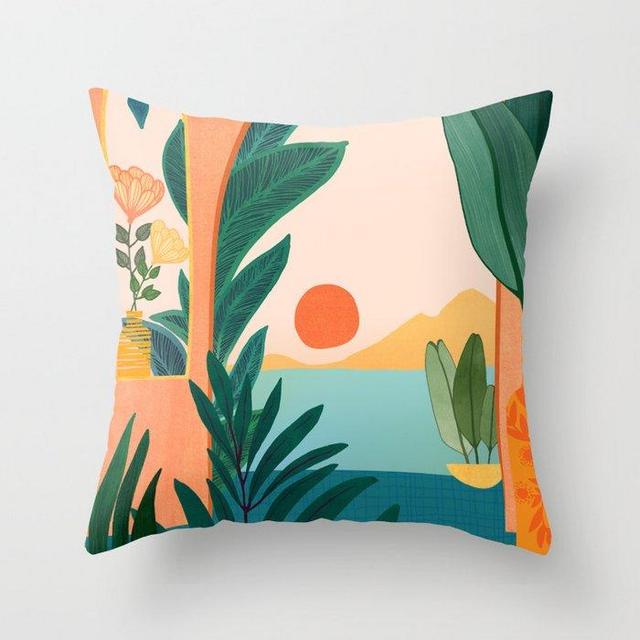 Tropical Evening Throw Pillow