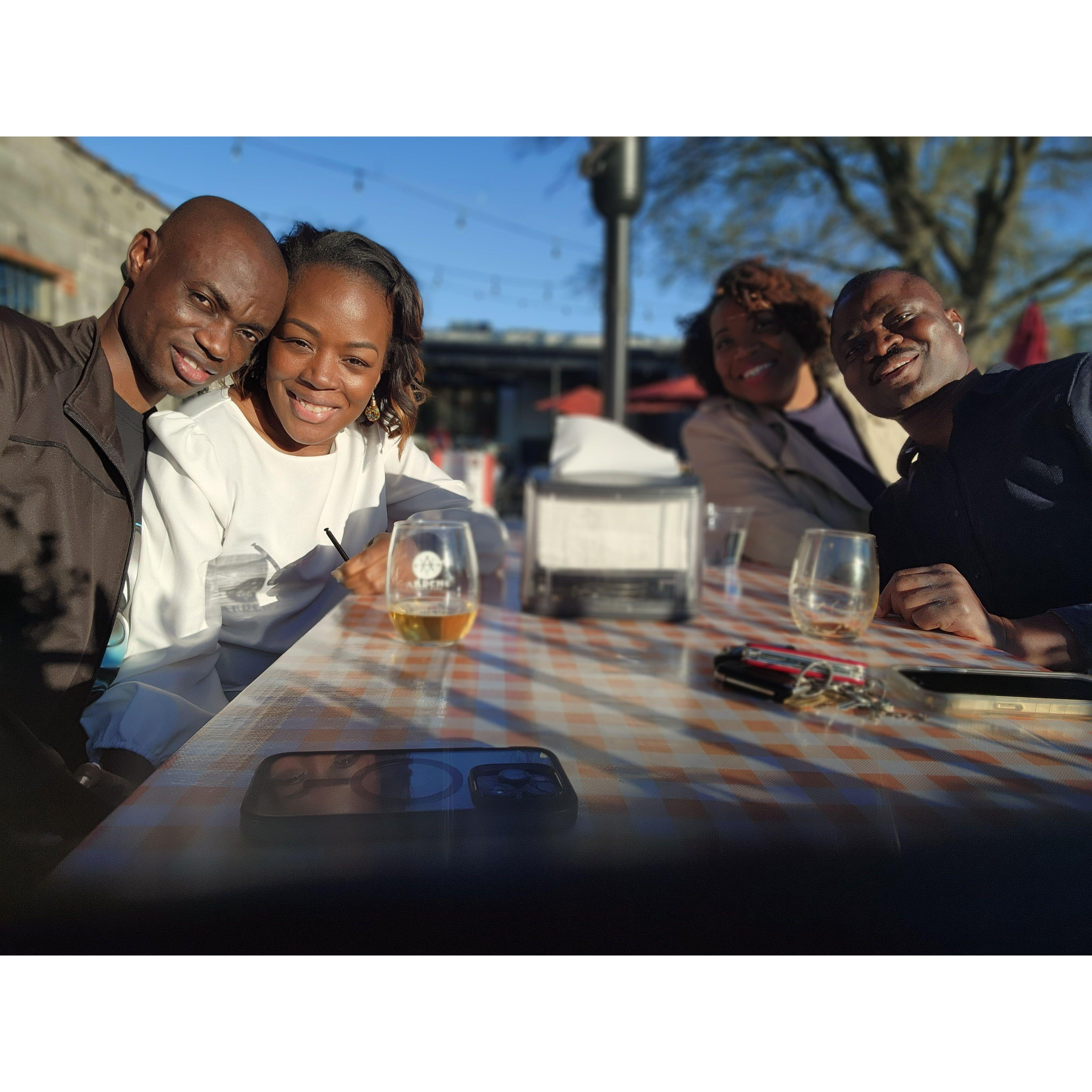 Sipping cider in RVA with friends.