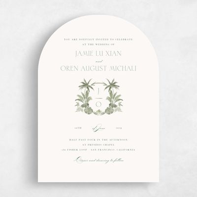 Green Arch Wedding Invitation - Somrig Classic