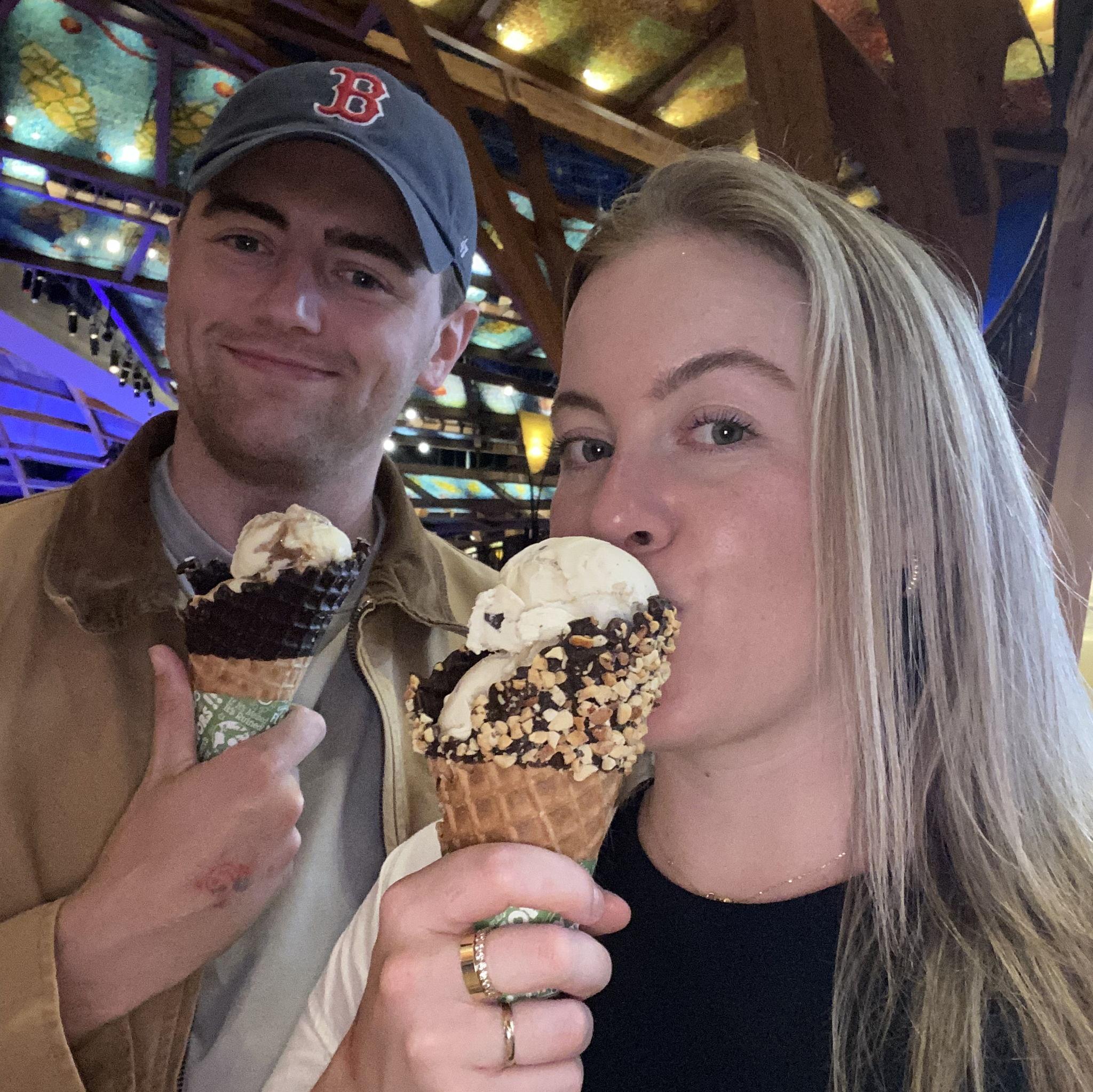 Enjoying date night with a sweet treat