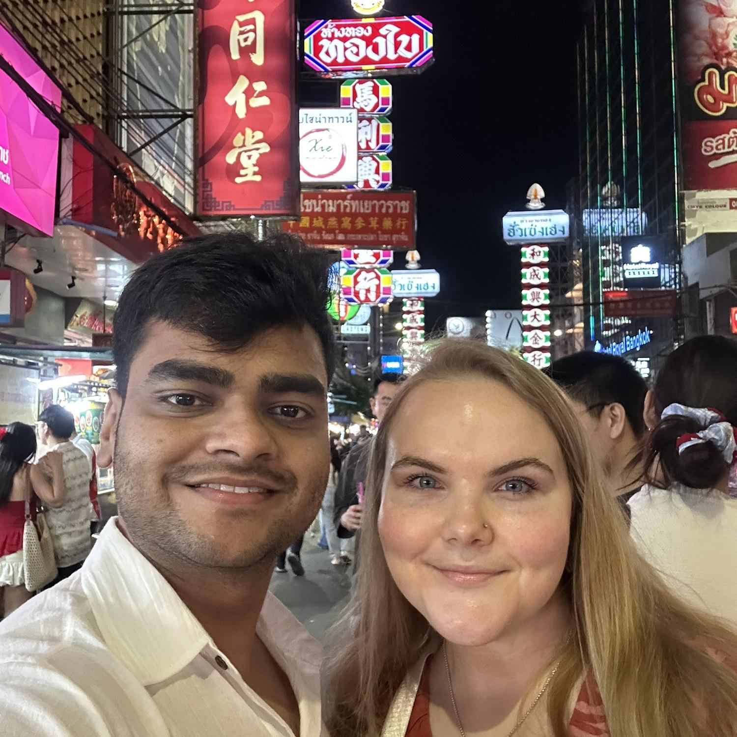 One of the night markets in Bangkok. Finding vegetarian food was no easy task but there's always mango sticky rice!