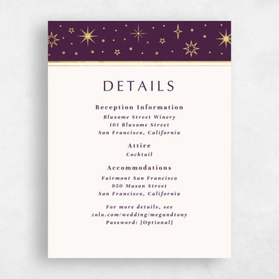 Dark Berry, Purple Wedding Enclosure - Heron Foil