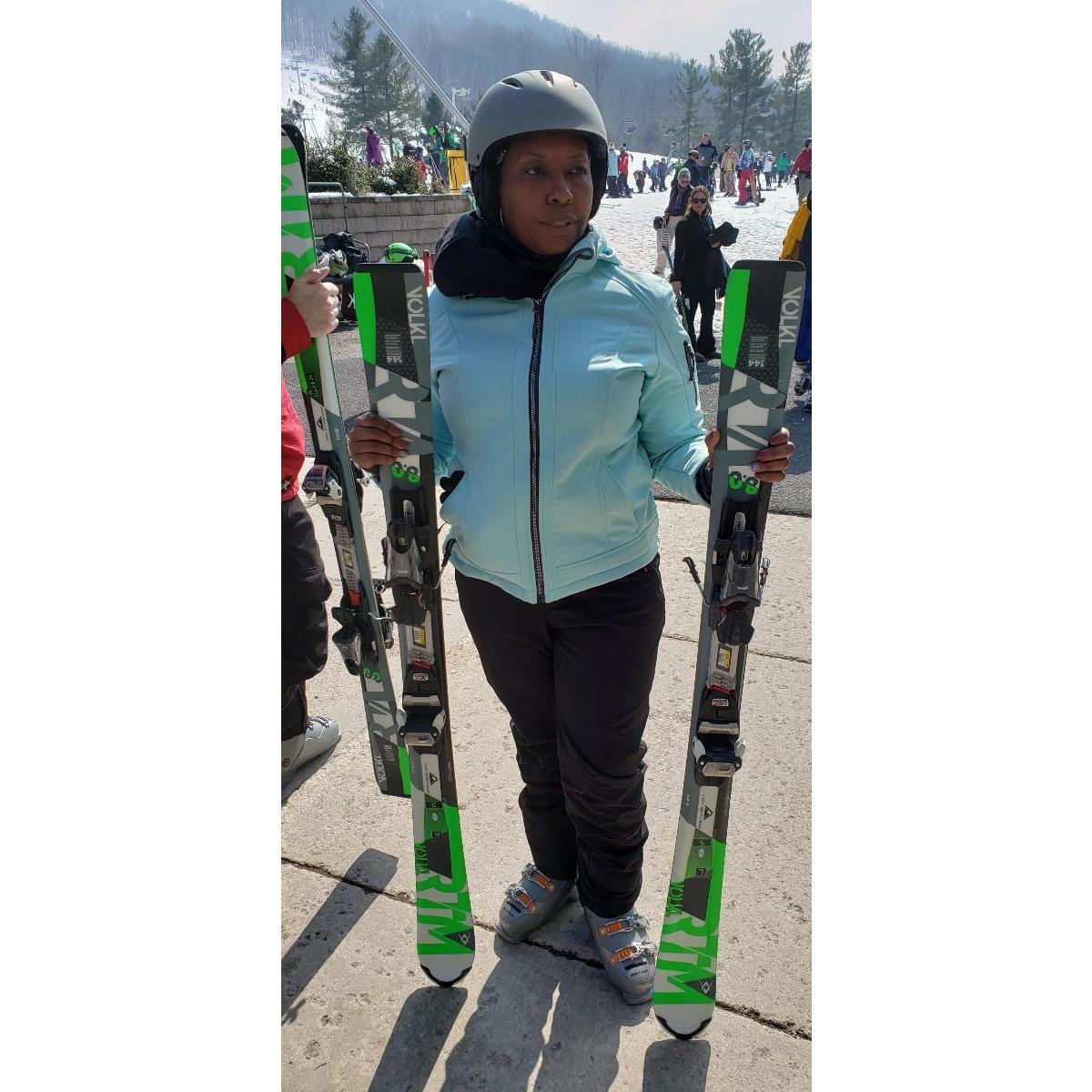 Looking  good in ski outfit.