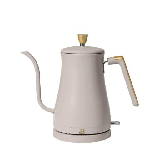 Beautiful 1-Liter Electric Gooseneck Kettle 1200 W, by Drew Barrymore, (8 Colors to Choose From) (Porcini Taupe)