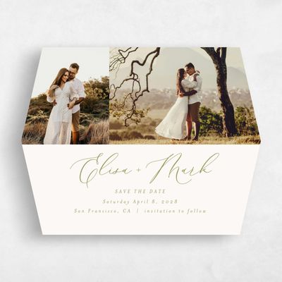 Green Diamond Wedding Save the Date - Marlow Multiphoto