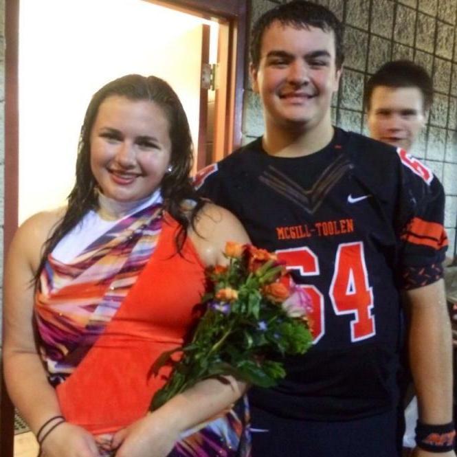 As juniors in high school, Scotty asked Lauren to homecoming in 2014 via a note, flowers, and a special messenger while he was on the football field and she was in the stands with the band.