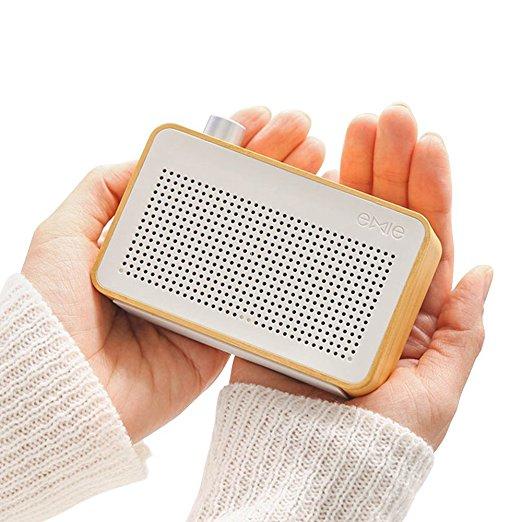 EMIE Minimalist Wooden Portable Bluetooth Speaker , Radio-designed Home Speaker with Super Bass , Works with Apple iPhone , iPad , Samsung and More