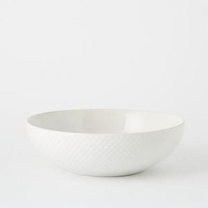 Textured 12" Low Serve Bowl - White (Grid)
