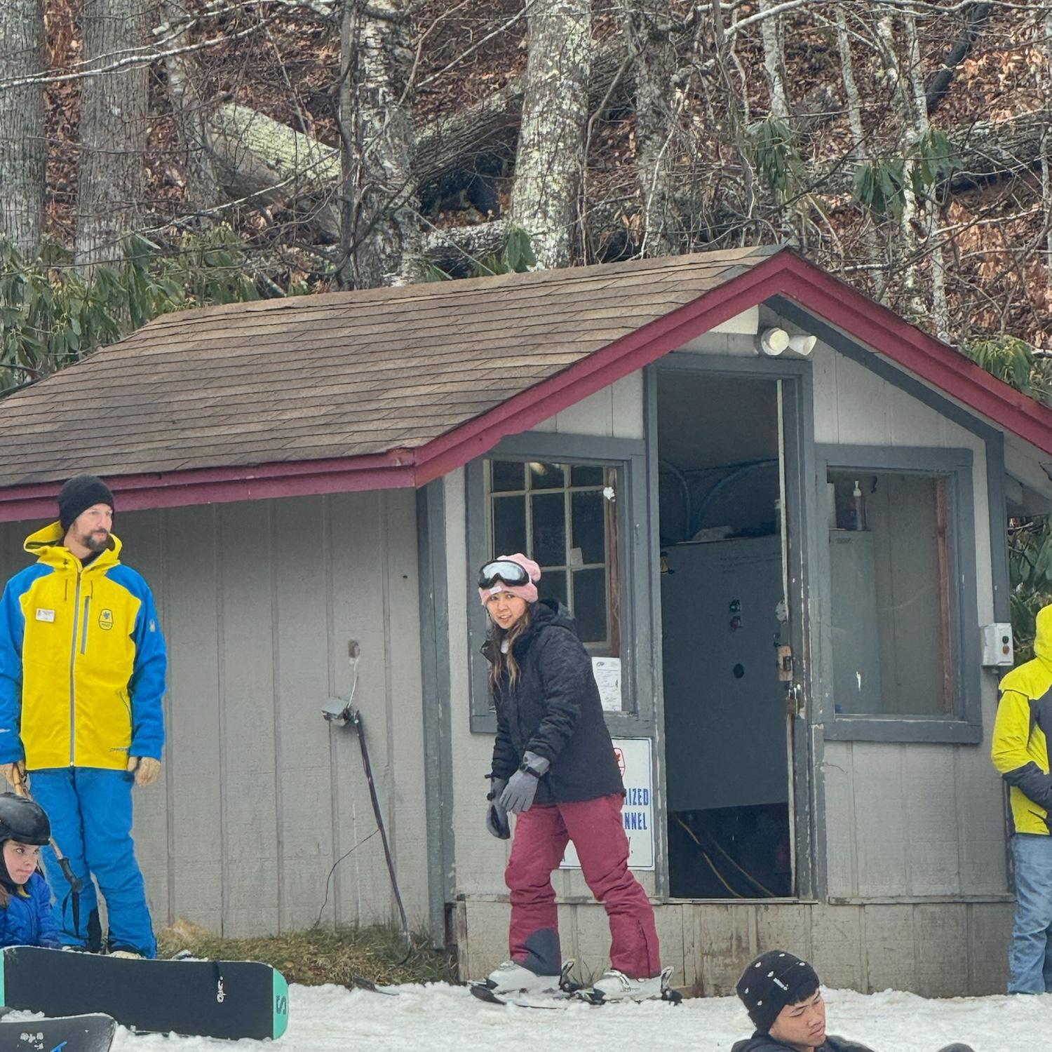Rika’s first time learning how to Ski in the bunny slope :)
