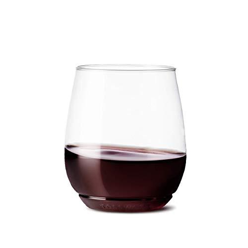 TOSSWARE VI0112033 POP 14oz Vino Recyclable & Crystal Clear Unbreakable Plastic Wine Glasses, SET OF 12