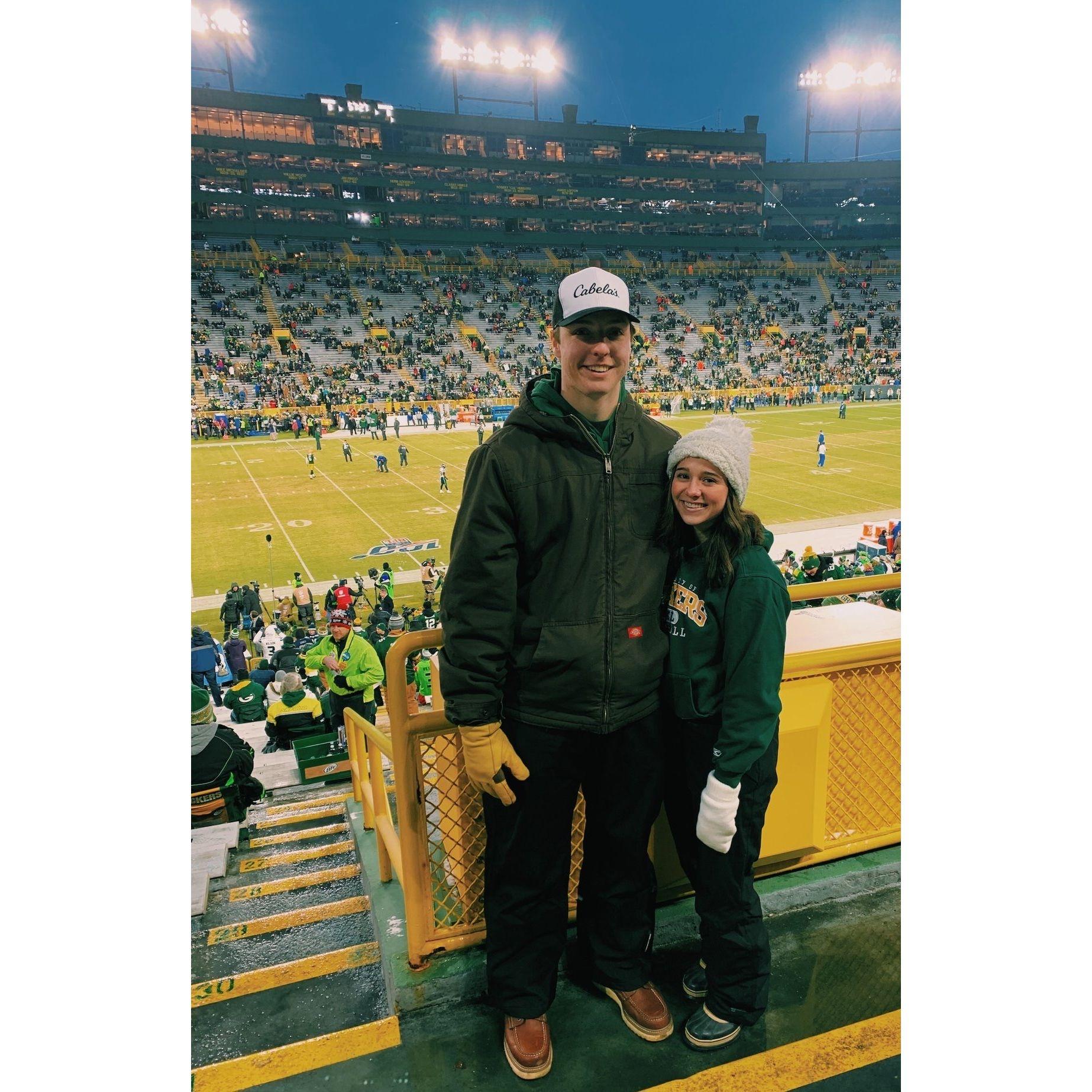 From a Packer game together in January of 2020!