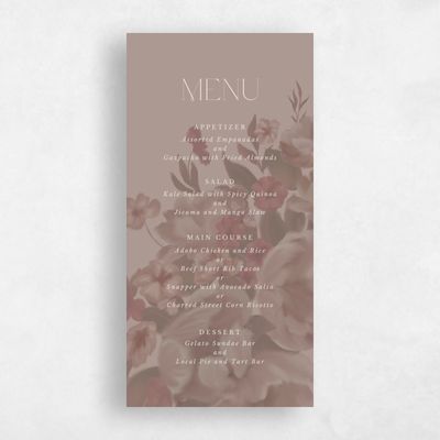 Rich Taupe, Brown Wedding Menu - Canopy