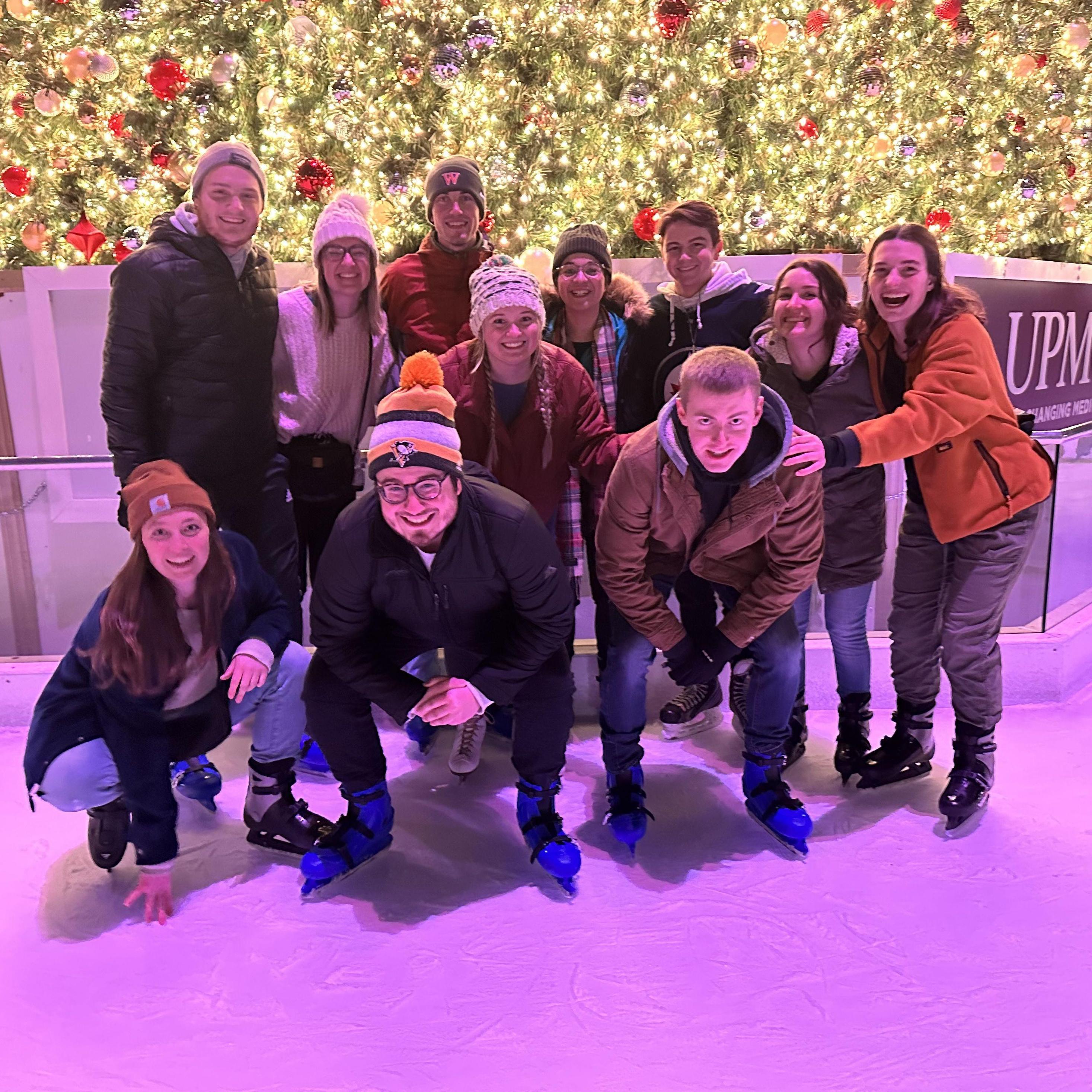 Ice skating with friends - one of the many group outings we had after college prior to "us"