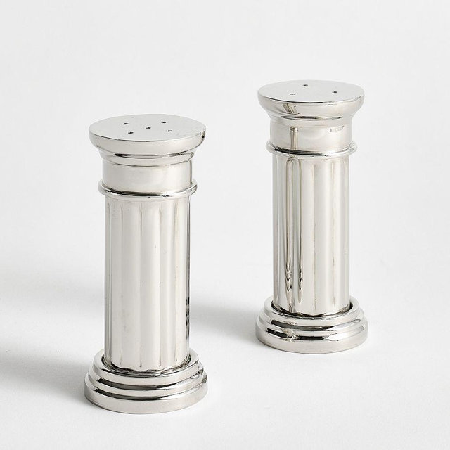Monique Lhuillier Rivoli Salt & Pepper Shakers, Set of 2 - Polished Nickel