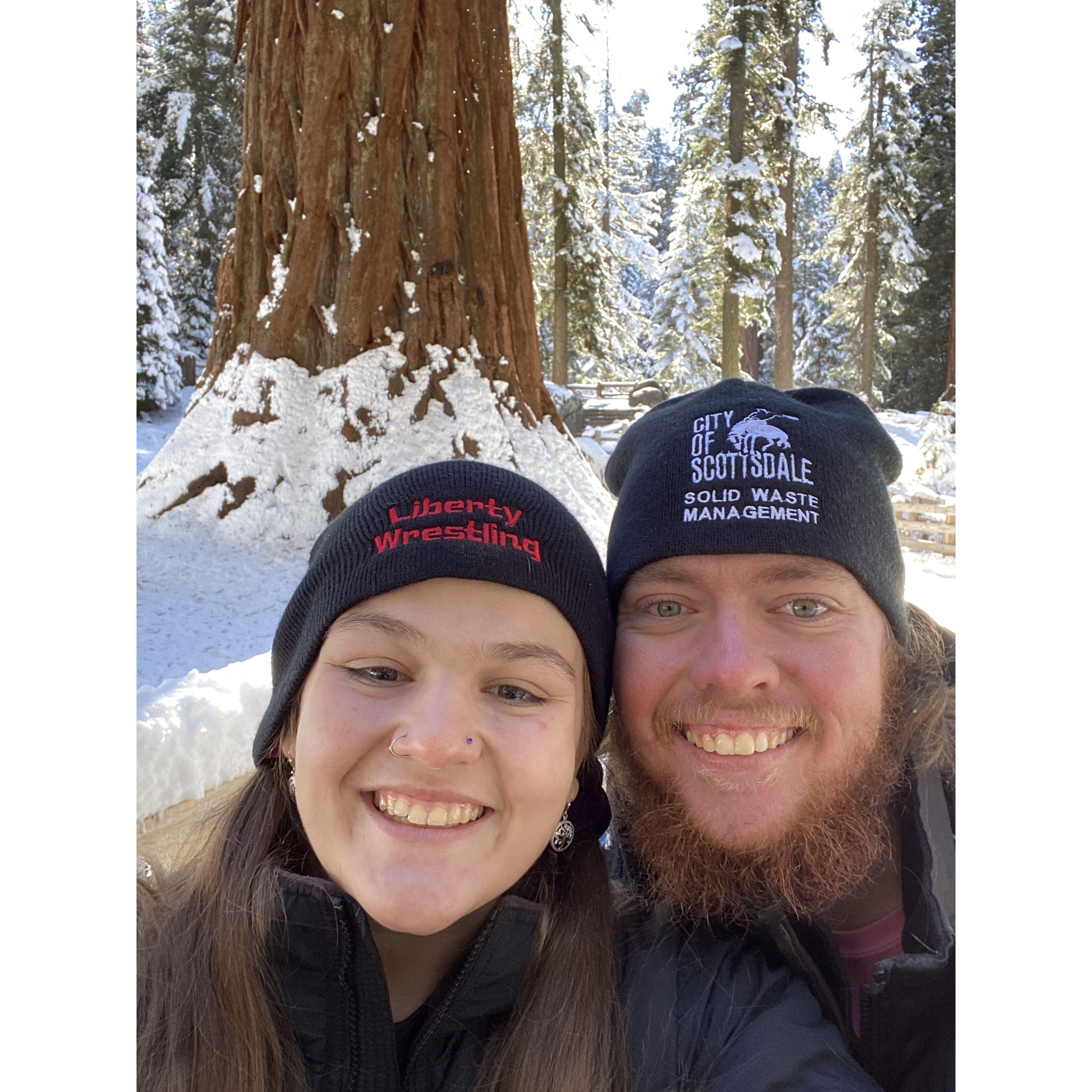 Visiting our first National Park together. We went to the Sequoias National Park.