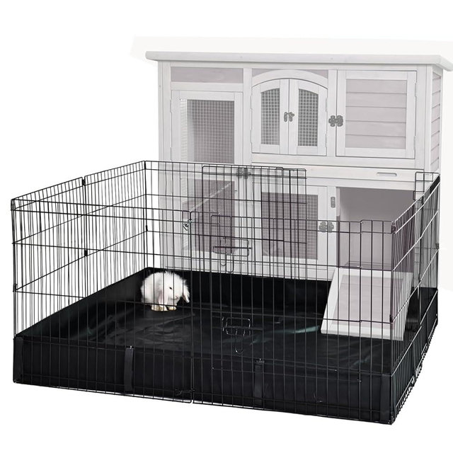 GUTINNEEN Rabbit Pet Playpen Bunny Run Extension Indoor Small Animal Pen (Playpen Only)
