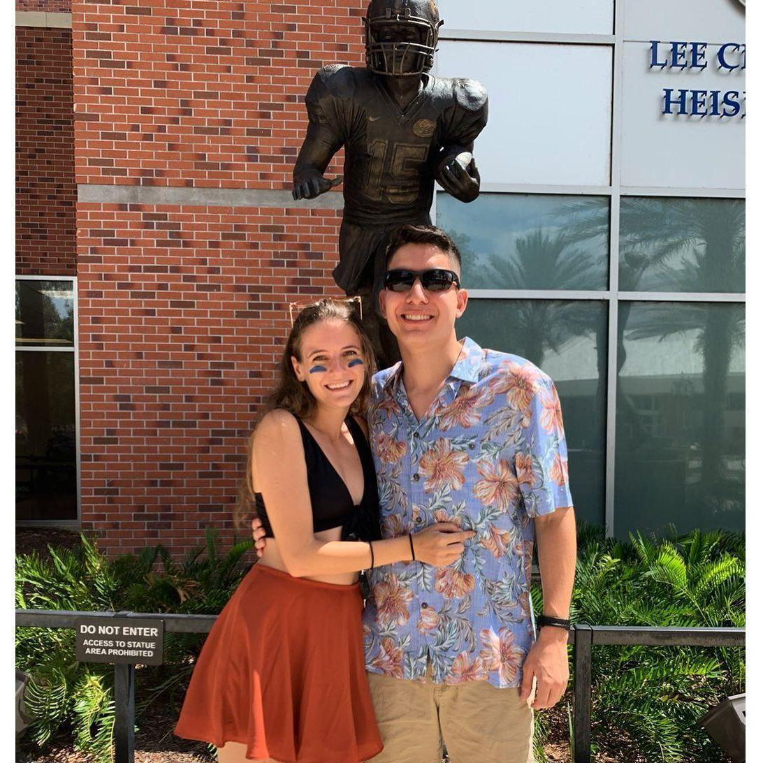 Bailey took Alexis to The Swamp for his first UF college football game. Go Gators! Sep 2019