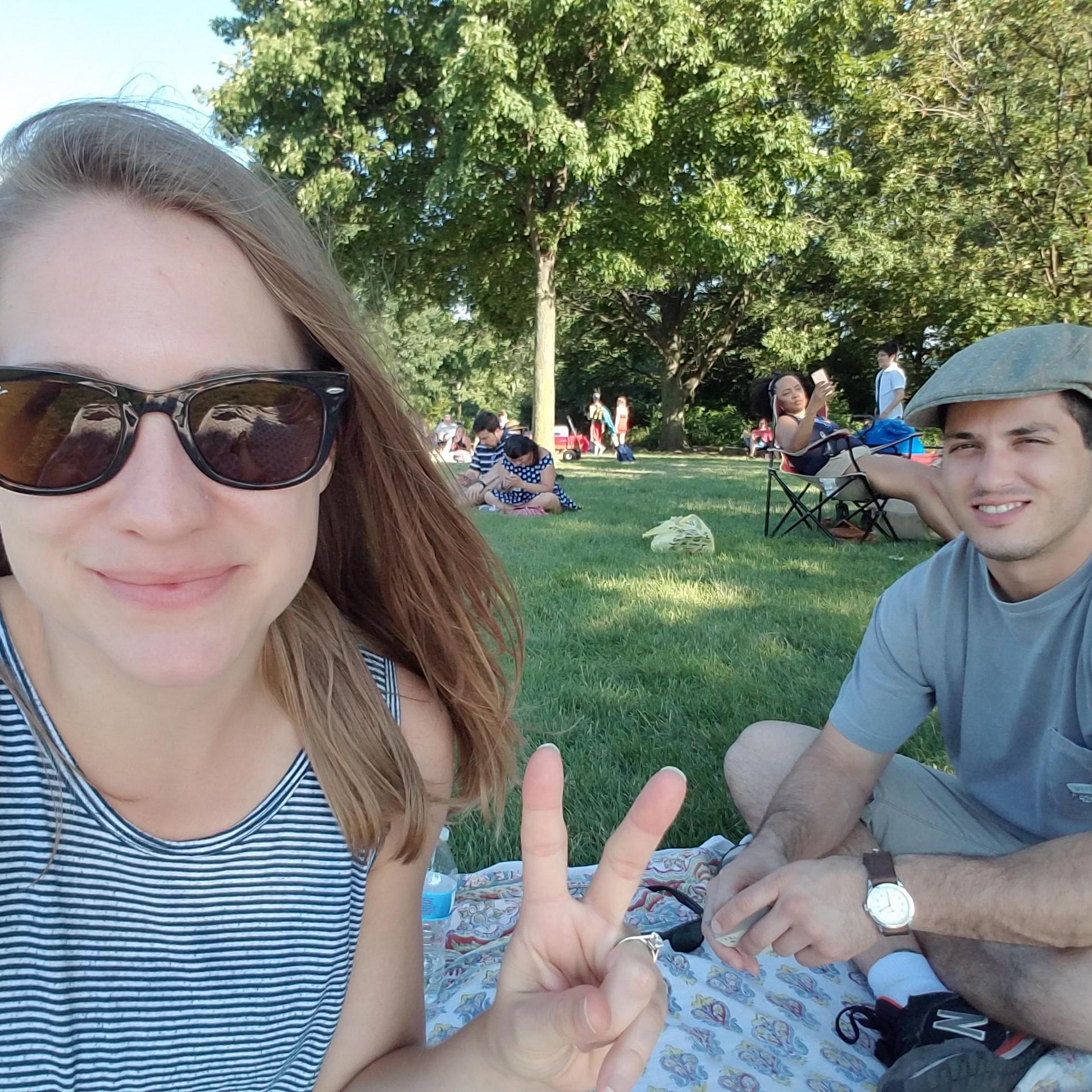 We camped out most of the day to get these seats to watch Fourth of July fireworks in Pittsburgh at the Point!