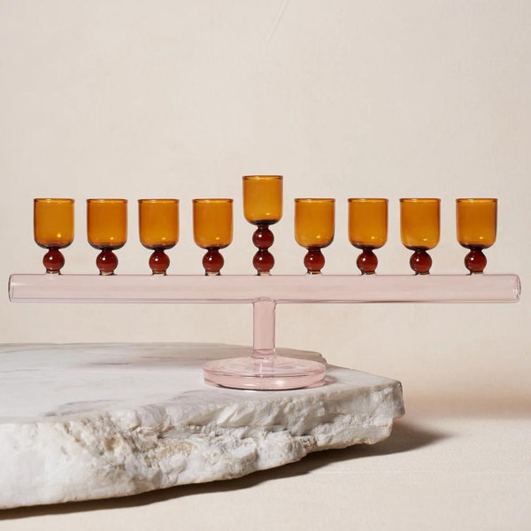 Glass Chanukiah