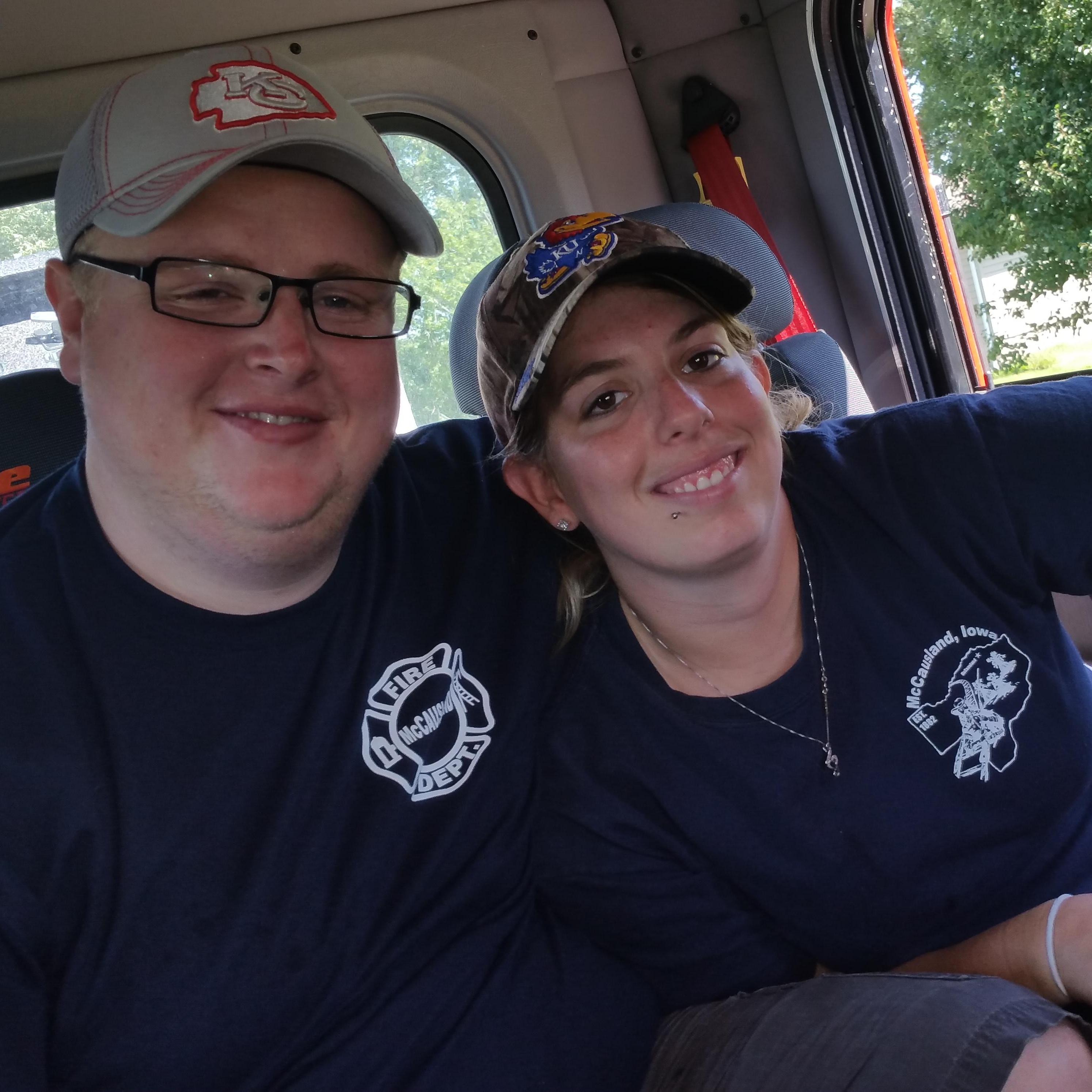 Labor day parade in dad's firetruck