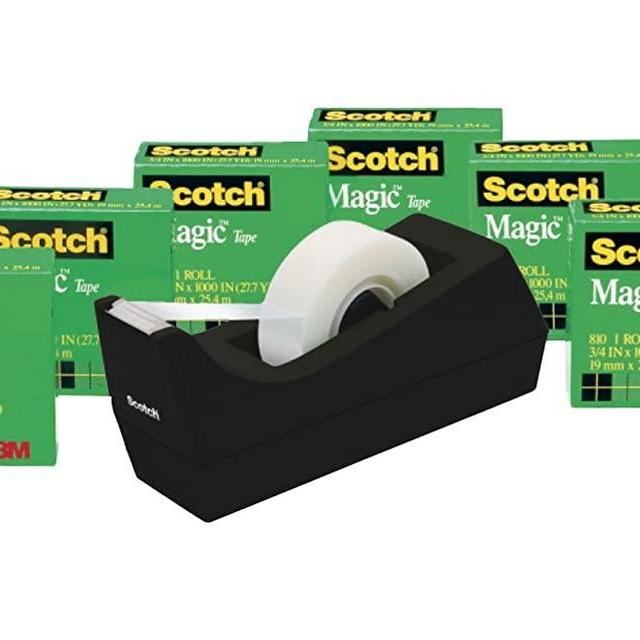 Scotch Magic Tape, 6 Rolls with Dispenser, Numerous Applications, Invisible, Engineered for Repairing, 3/4 x 1000 Inches, Boxed (810K6C38)