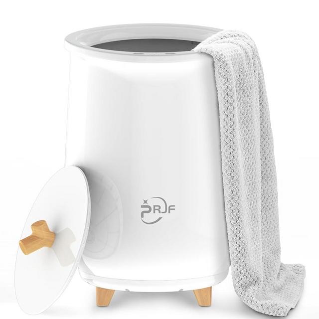 RRJF Towel Warmer, Bath Towel Warmer Bucket, Large Towel Warmers for Bedroom, Auto Shut Off, Fits Up to Two Oversized Towels, Bathrobes, Blankets, Pajamas and More, White