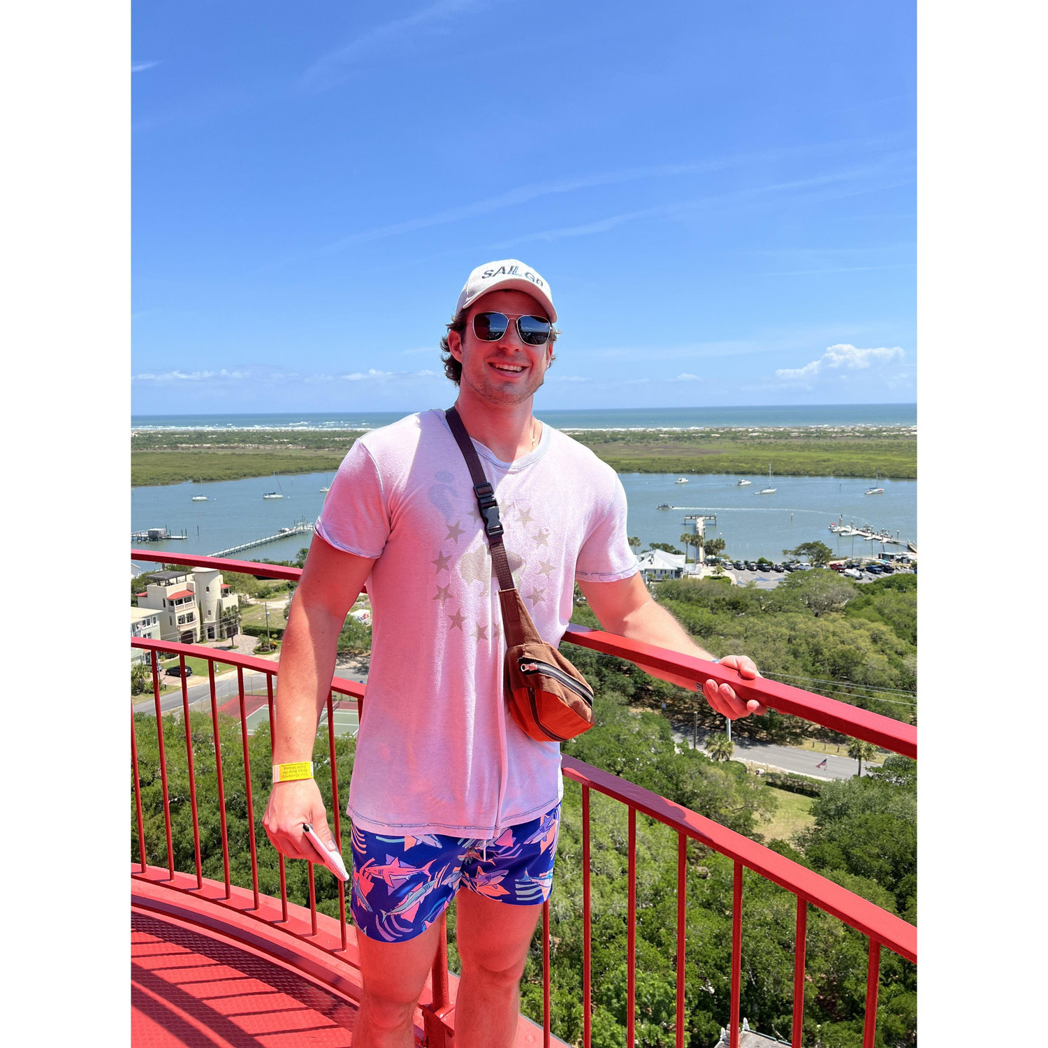 In downtown St. Augustine inside the lighthouse (we're at the top here!!! SO HIGH)