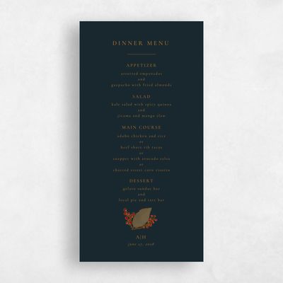 Blue Greenery Wedding Menu - Elody