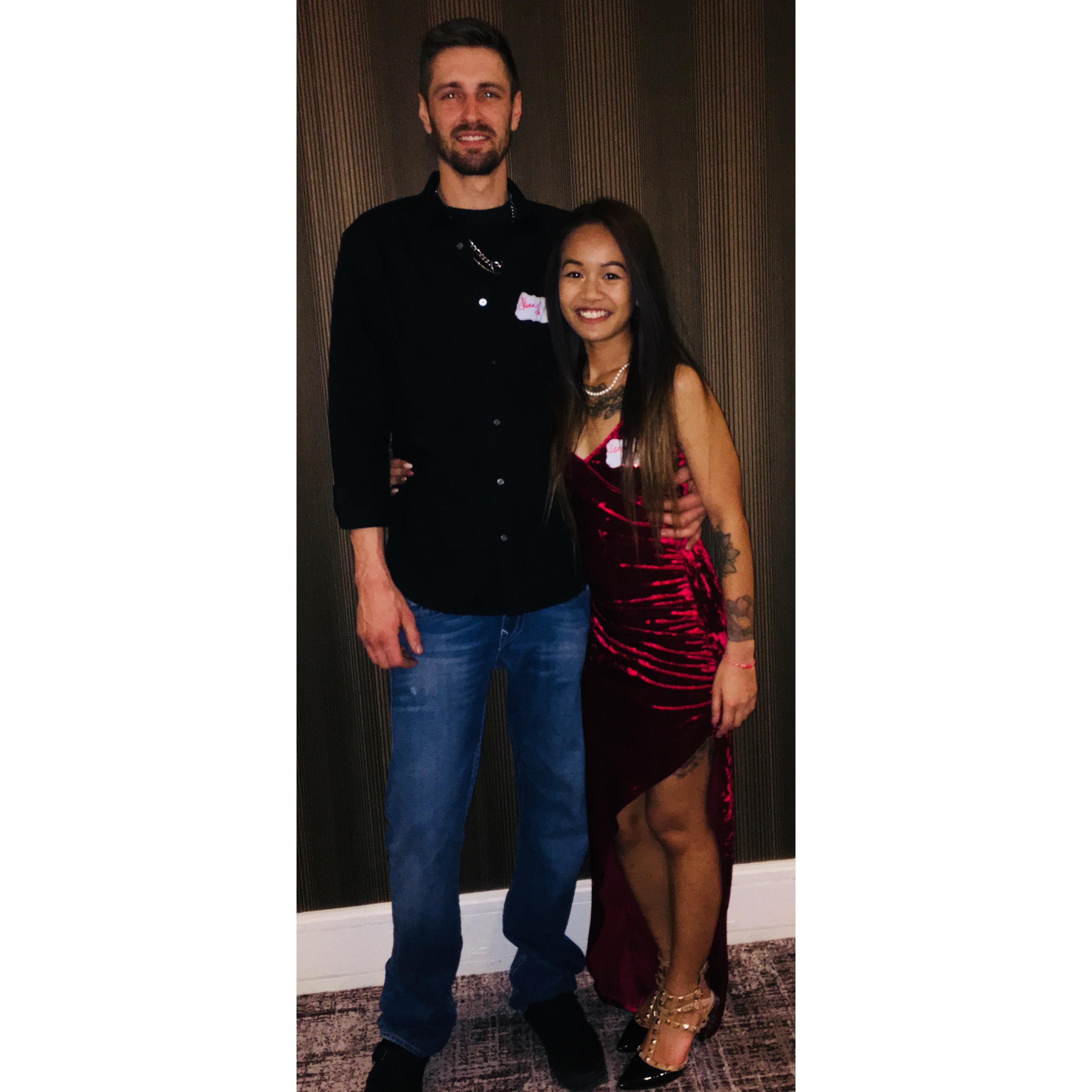 The brides first company holiday party. (Grooms holiday party December 2017)