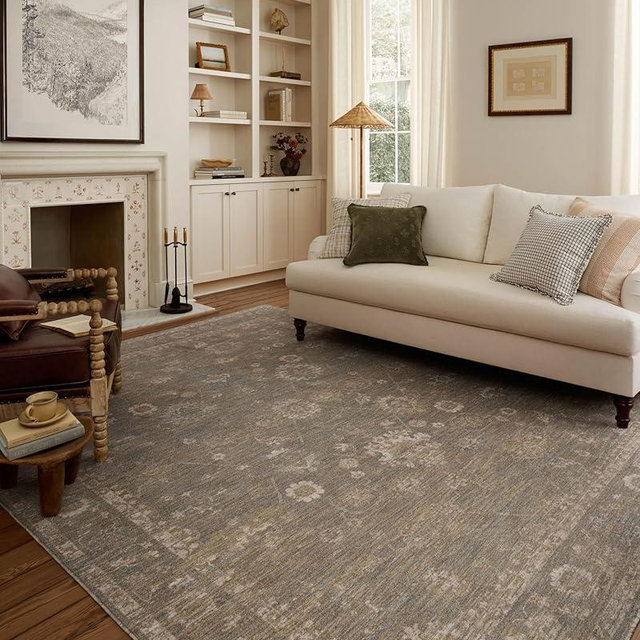 Loloi Chris Loves Julia Louisa Collection LOI-04 Lagoon/Ivory 9'-6" x 13'-1", .38" Pile Height, Area Rug