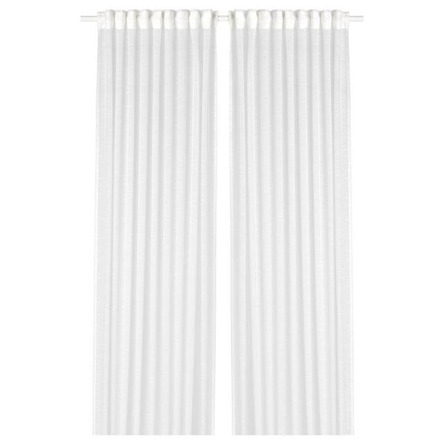 GJERTRUD Sheer curtains, 1 pair, white, 57x98 "Show measurements specifications