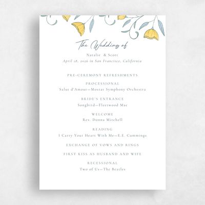 White Wedding Program - Sinfonia