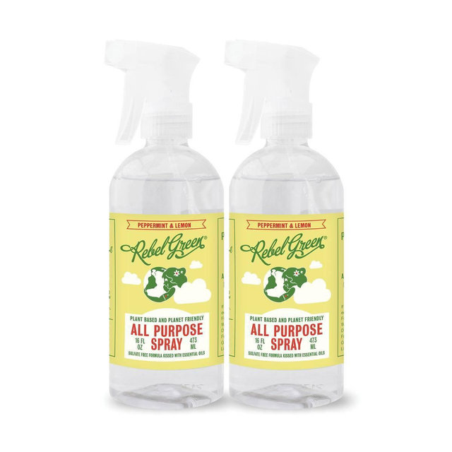 Rebel Green Peppermint & Lemon All Purpose Spray - 32 fl oz/2ct: Multipurpose, Sanitizes, Streak-Free Surface