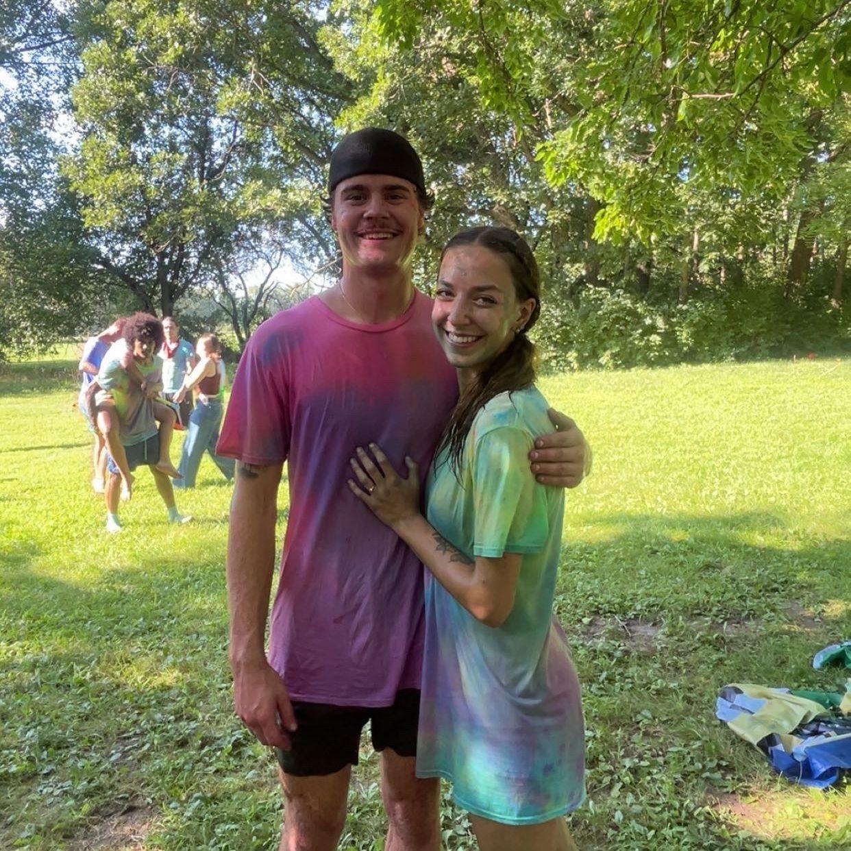 Capture the flag with dye filled water guns right after Lydia said "Yes"