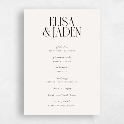 Light Oatmeal, Beige Wedding Program - Garrett