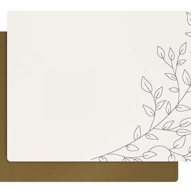 Royalty Art Creamy White Boho Placemats, 4 Pc. Set, Non-Slip Cork Backed, Wipeable Heat Resistant Surface for Kitchen and Dining Table Protection, Cute Floral Pattern for Farmhouse or Rustic Decor