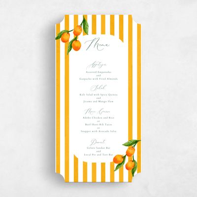 Orange Ticket Wedding Menu - Tropea