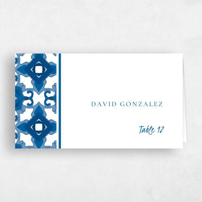 Blue Wedding Place Card - Tamarine