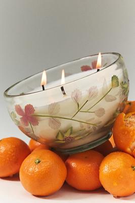 Etched Fruity Clementine & Jasmine Glass Candle