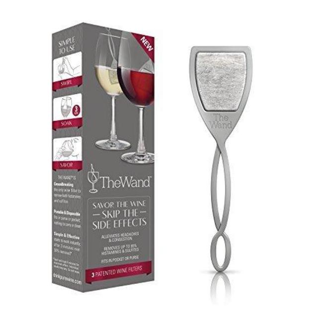The Wand Wine Filter by PureWine | No More Wine Headaches | Removes Sulfites And Histamines | By-The-Glass (3-Pack)