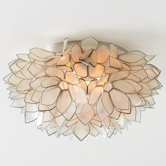 Capiz Floral Oversized Flushmount