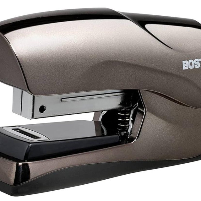 Bostitch Office Heavy Duty Stapler, 40 Sheet Capacity, No Jam, Half Strip, Fits into the Palm of Your Hand, For Classroom, Office or Desk, Black Chrome