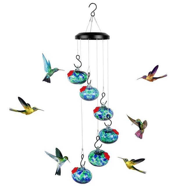 Headak Life Charming Wind Chimes Hummingbird feeders for Outdoors Hanging ant and bee Proof,Never Leak,Perfect Garden Decor for Outside
