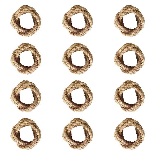 MLURCU Napkin Rings Set of 12 Woven Natural Burlap Napkin Rings Rustic Napkin Rings Farmhouse Napkin Ring Holder for Dining Table Decor Wedding Banquet Christmas Thanksgiving Easter Table Decorations